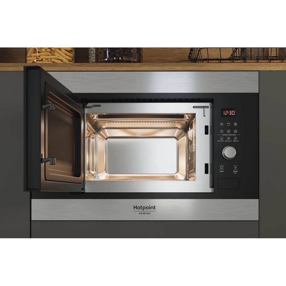 Micro-ondas com Grill Encastrável HotPoint MF20G IX HA de 800 W e Capacidade de 20 Litros - Inox Inox-6