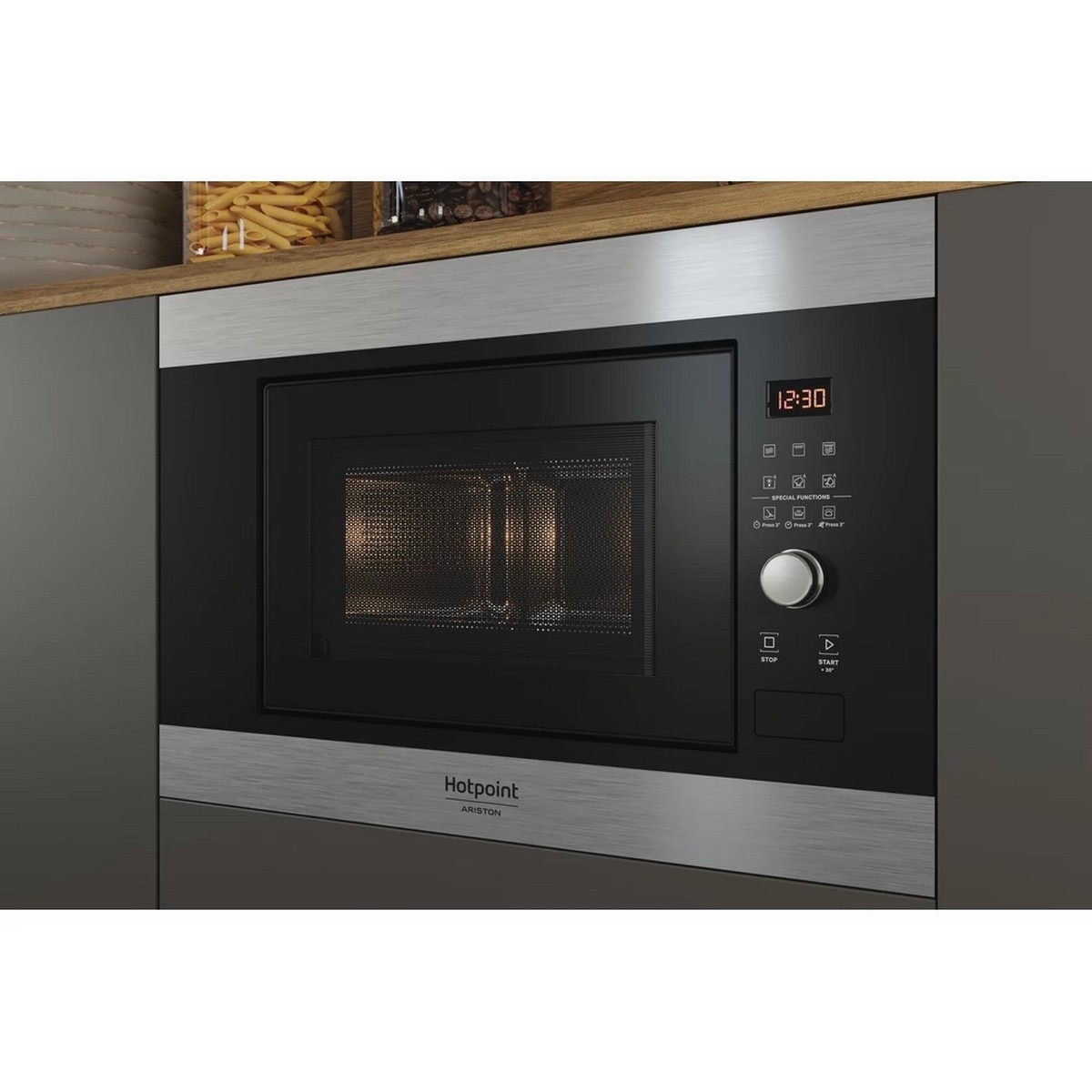 Micro-ondas com Grill Encastrável HotPoint MF20G IX HA de 800 W e Capacidade de 20 Litros - Inox Inox-7