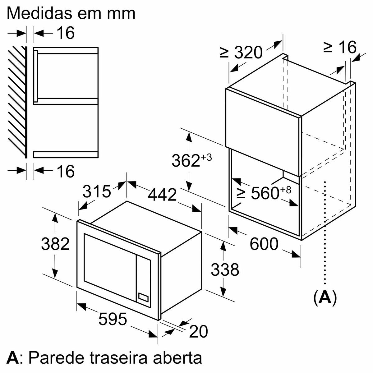 Micro-ondas Encastrável Bosch Série 2 BEL623MS3 Hidrolítico de 800 W e Capacidade de 20 Litros - Inox Inox-5