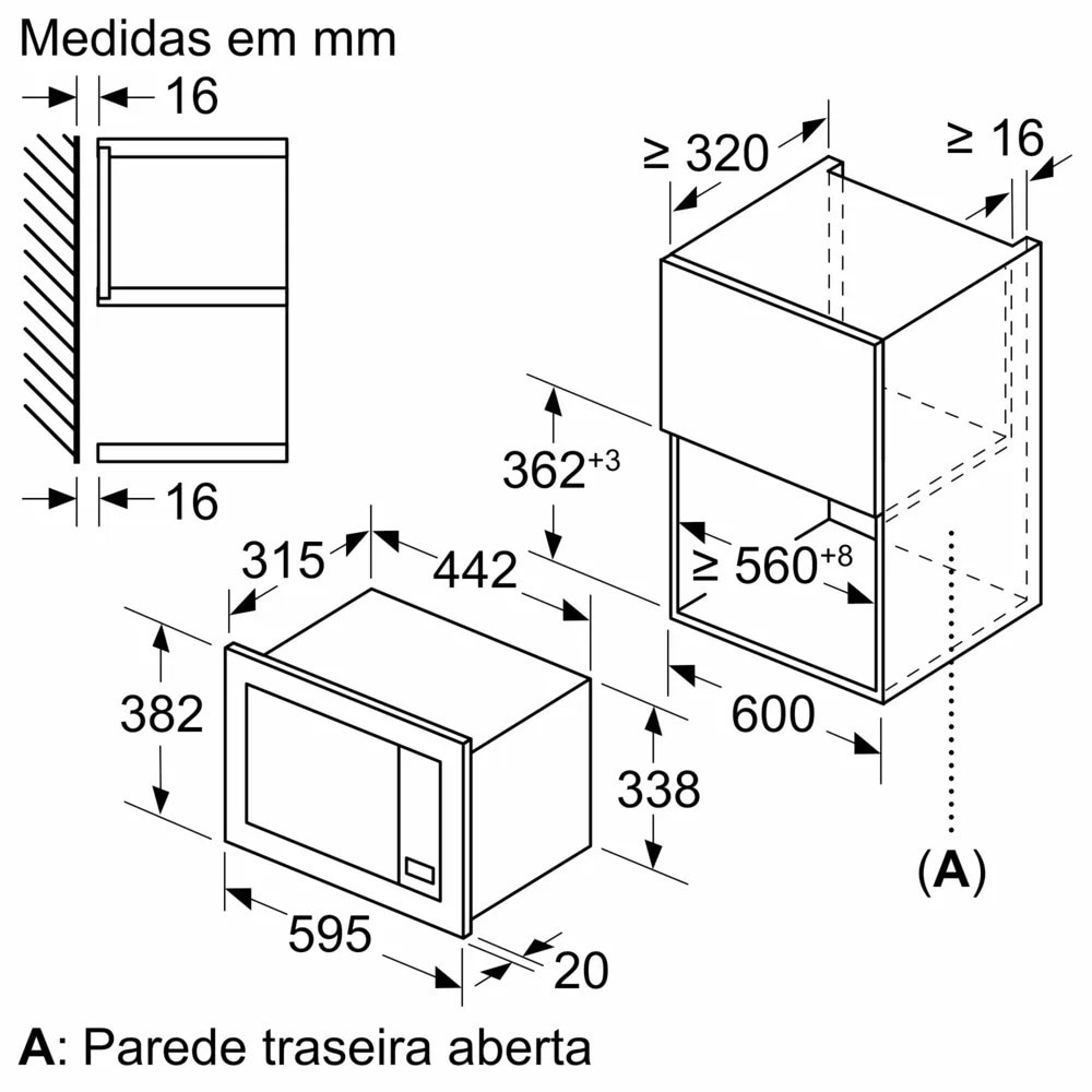Micro-ondas Encastrável Balay 3CG6112X3 de 20 Litros - Inox Aço inoxidável-5