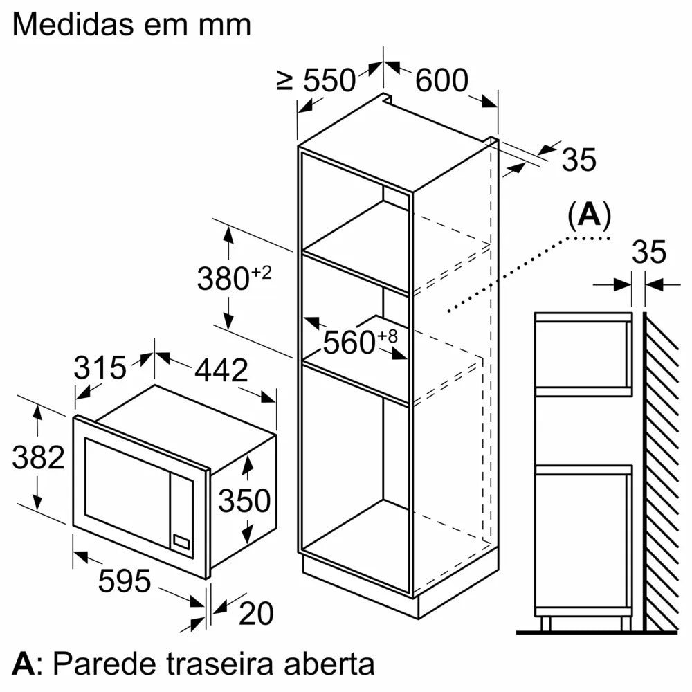 Micro-ondas Encastrável Balay 3CG6112X3 de 20 Litros - Inox Aço inoxidável-7
