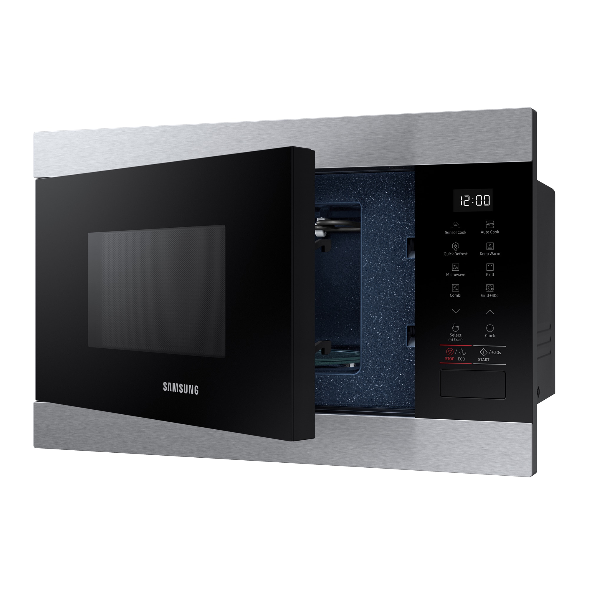 Micro-ondas com Grill Encastrável Samsung MG22M8274CT/E1 de 22 Litros - Preto e Inox Preto / Aço Inox-7