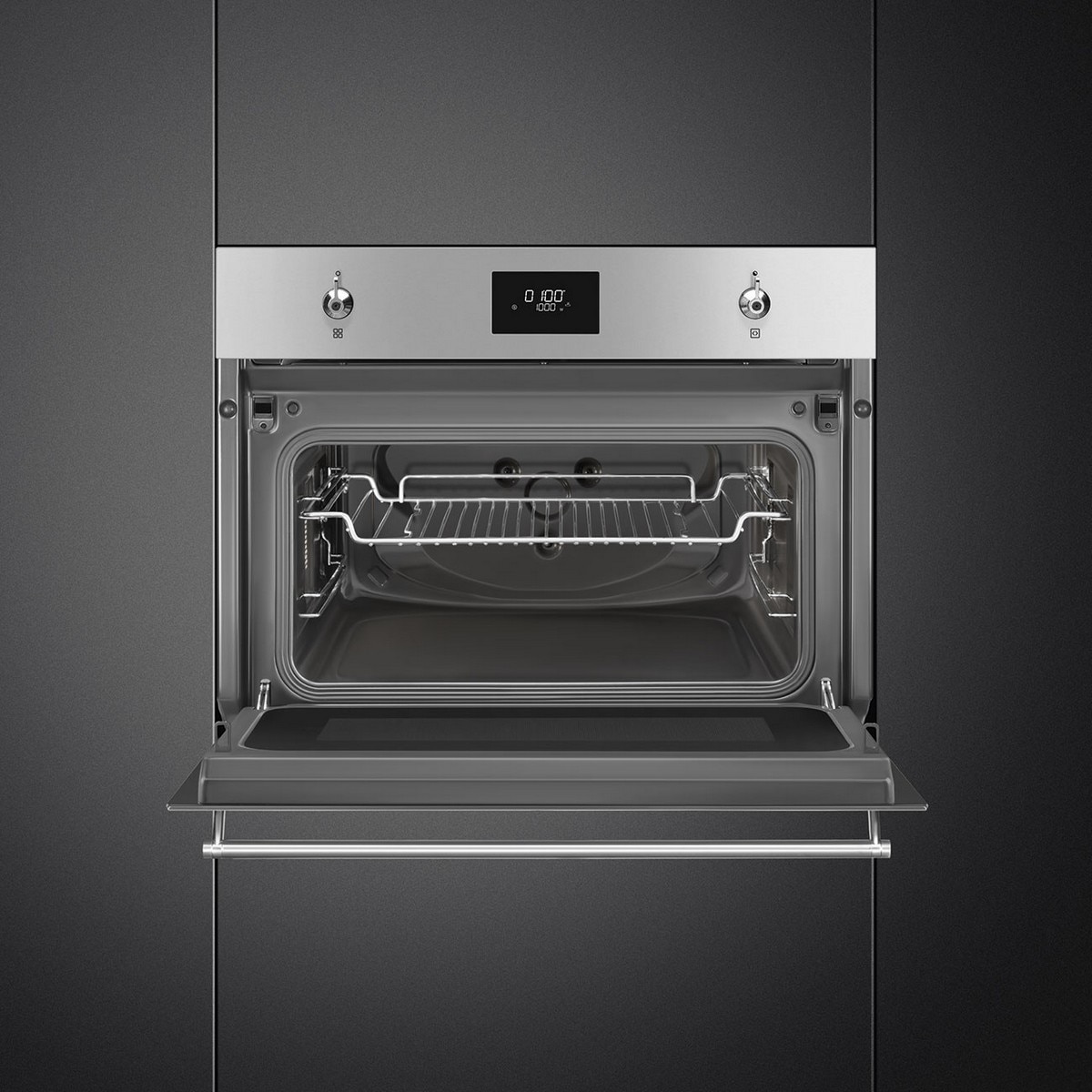 Micro-ondas com Grill Encastrável Smeg Classica SO4301M0X de 800 W e Capacidade de 40 Litros - Aço Inox Aço inoxidável-3