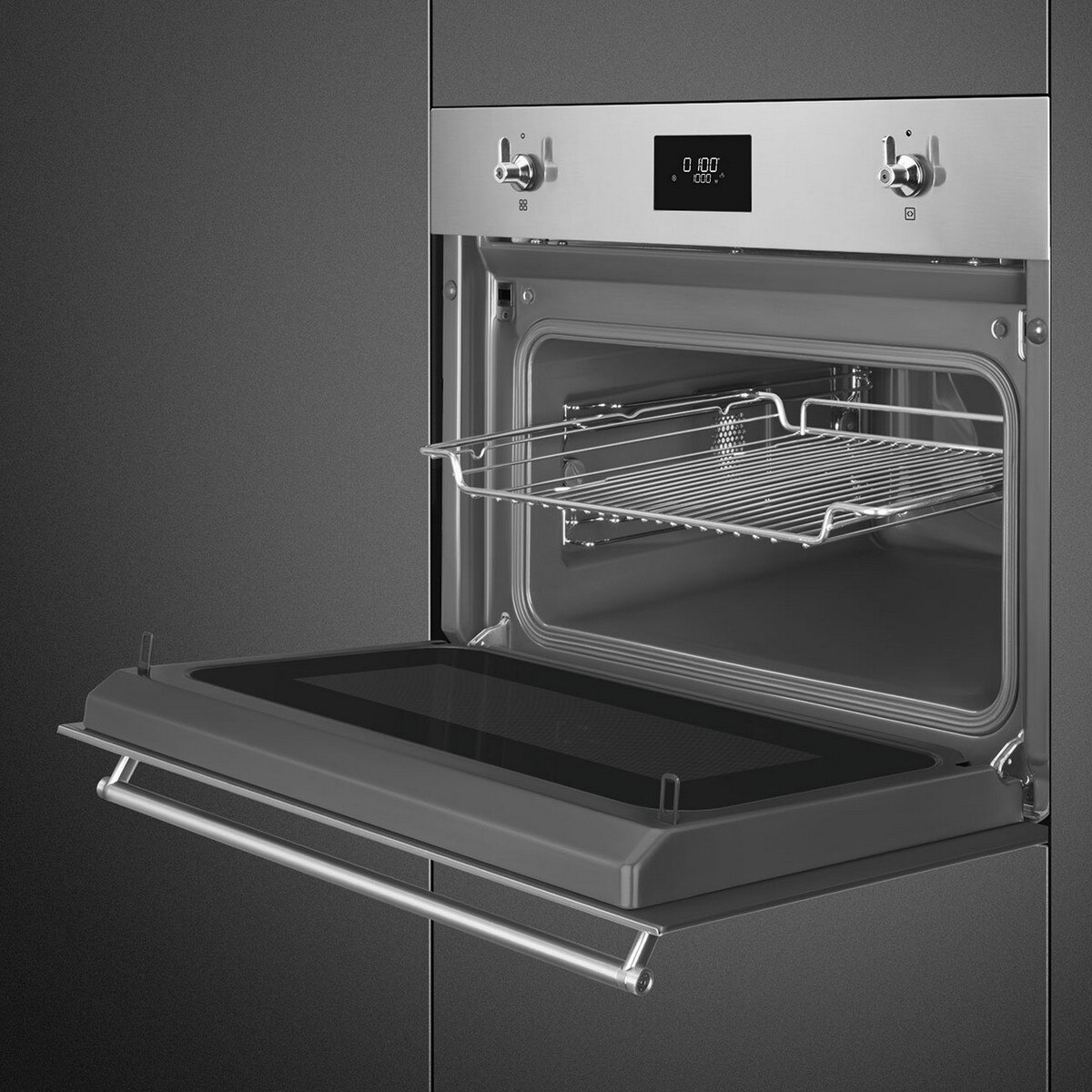 Micro-ondas com Grill Encastrável Smeg Classica SO4301M0X de 800 W e Capacidade de 40 Litros - Aço Inox Aço inoxidável-4