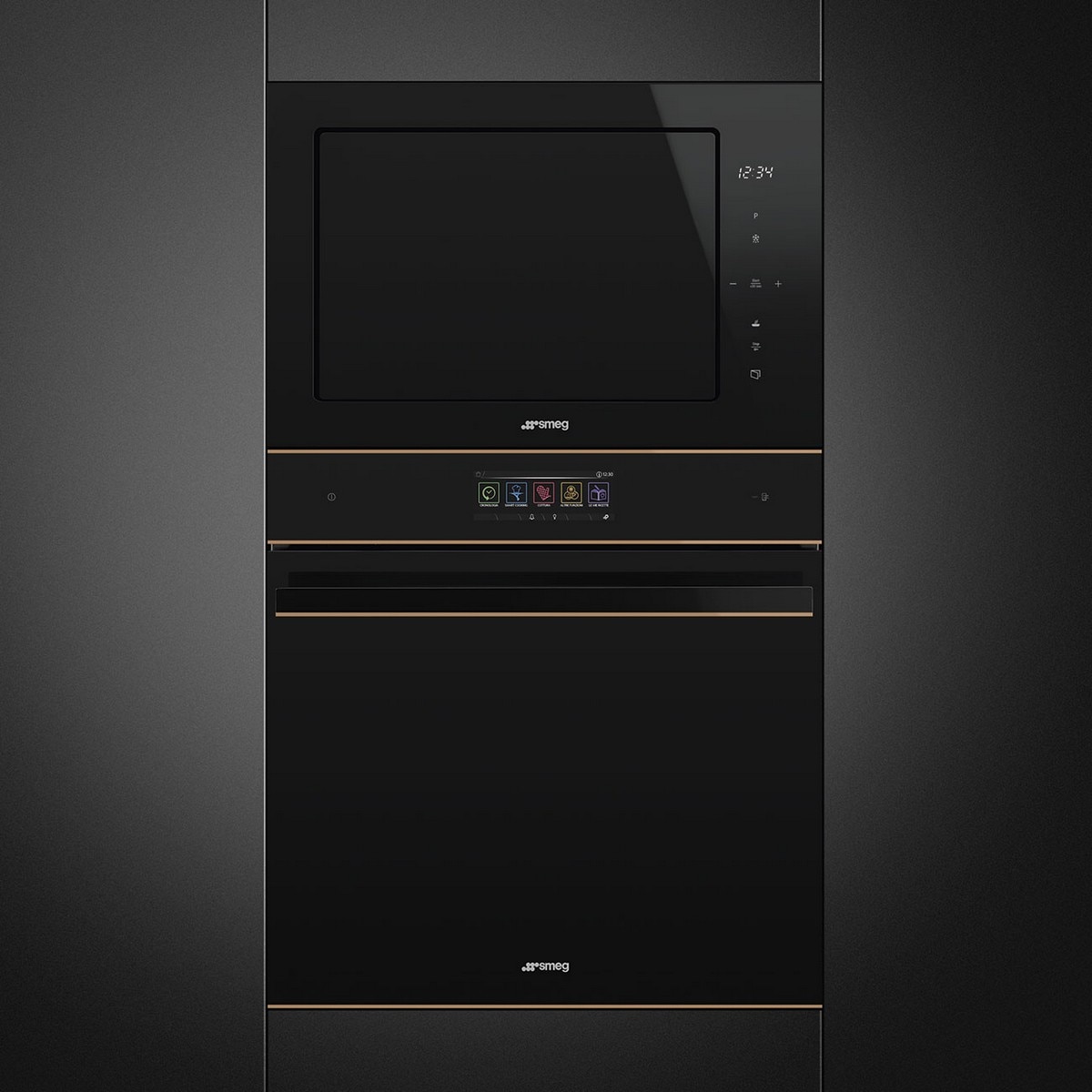 Micro-ondas com Grill Encastrável Smeg Dolce Stil Novo FMI625CN de 900 W e de 25 Litros - Preto Preto-2