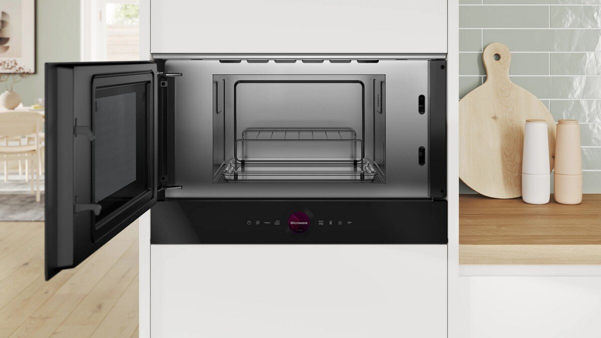 Micro-ondas Encastrável Bosch Serie 8 BEL7321B1 Hidrolítico de 900 W e de  21 Litros - Preto Preto-4