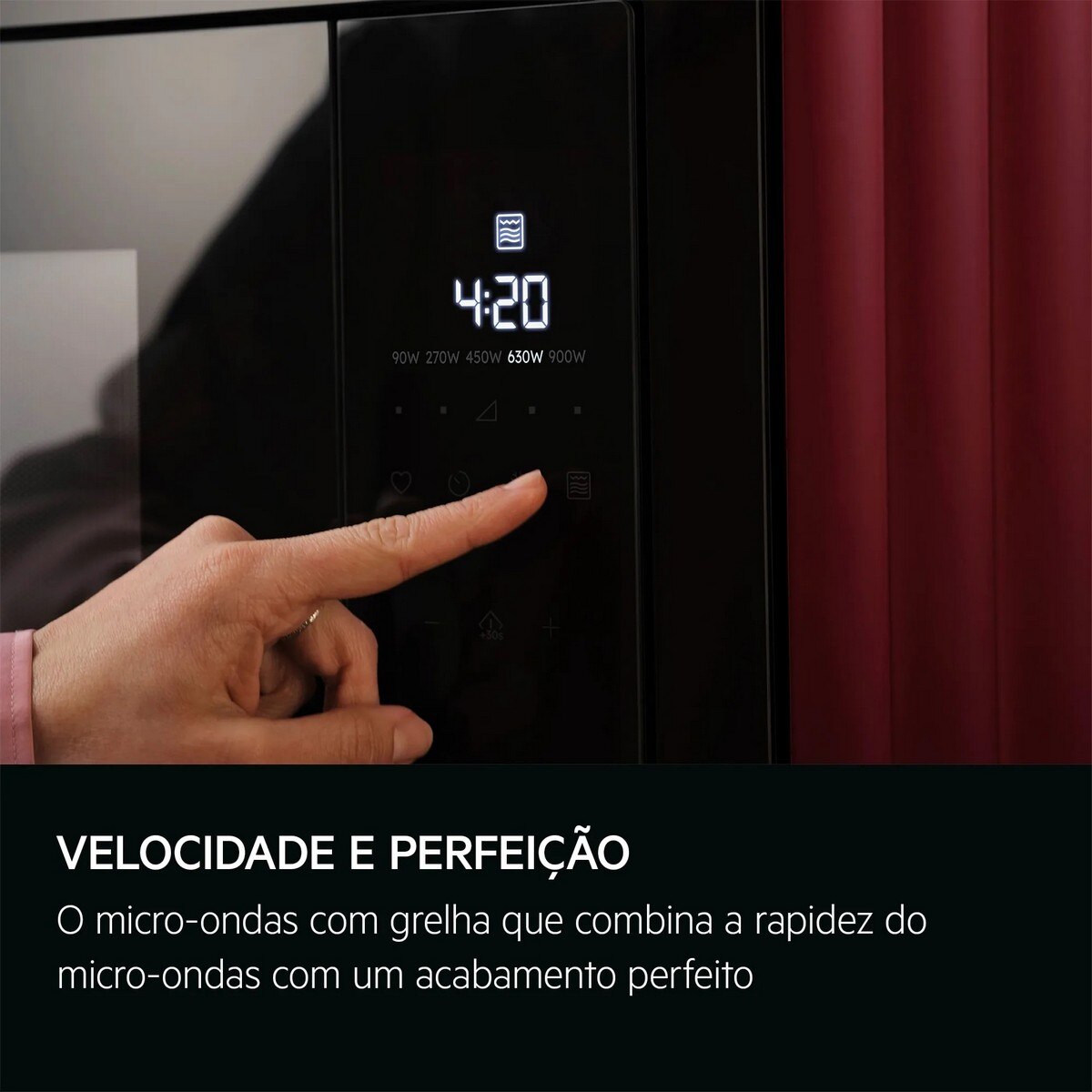 Micro-ondas com Grill Encastrável AEG OMB6G261TT de 900 W e 26 Litros - Preto Preto mate-4