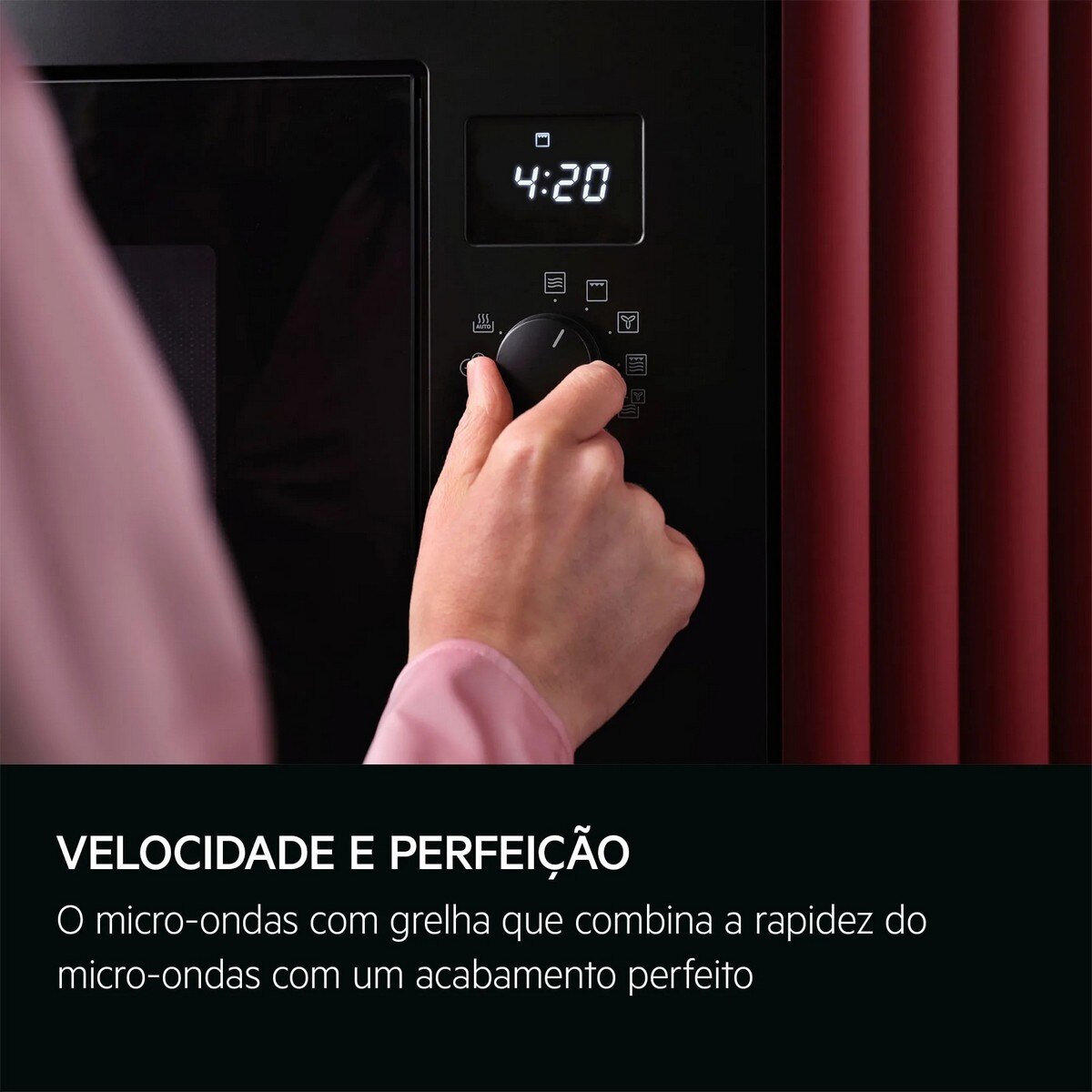 Micro-ondas com Grill Encastrável AEG OMB6G261TT de 900 W e 26 Litros - Preto Preto mate-5