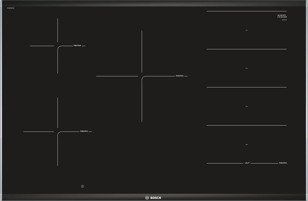 Placa de Indução Bosch Série 8 PXV875DV1E FlexInduction e PerfectFry com 5 Zonas e de 80 cm - Preto Preto-2