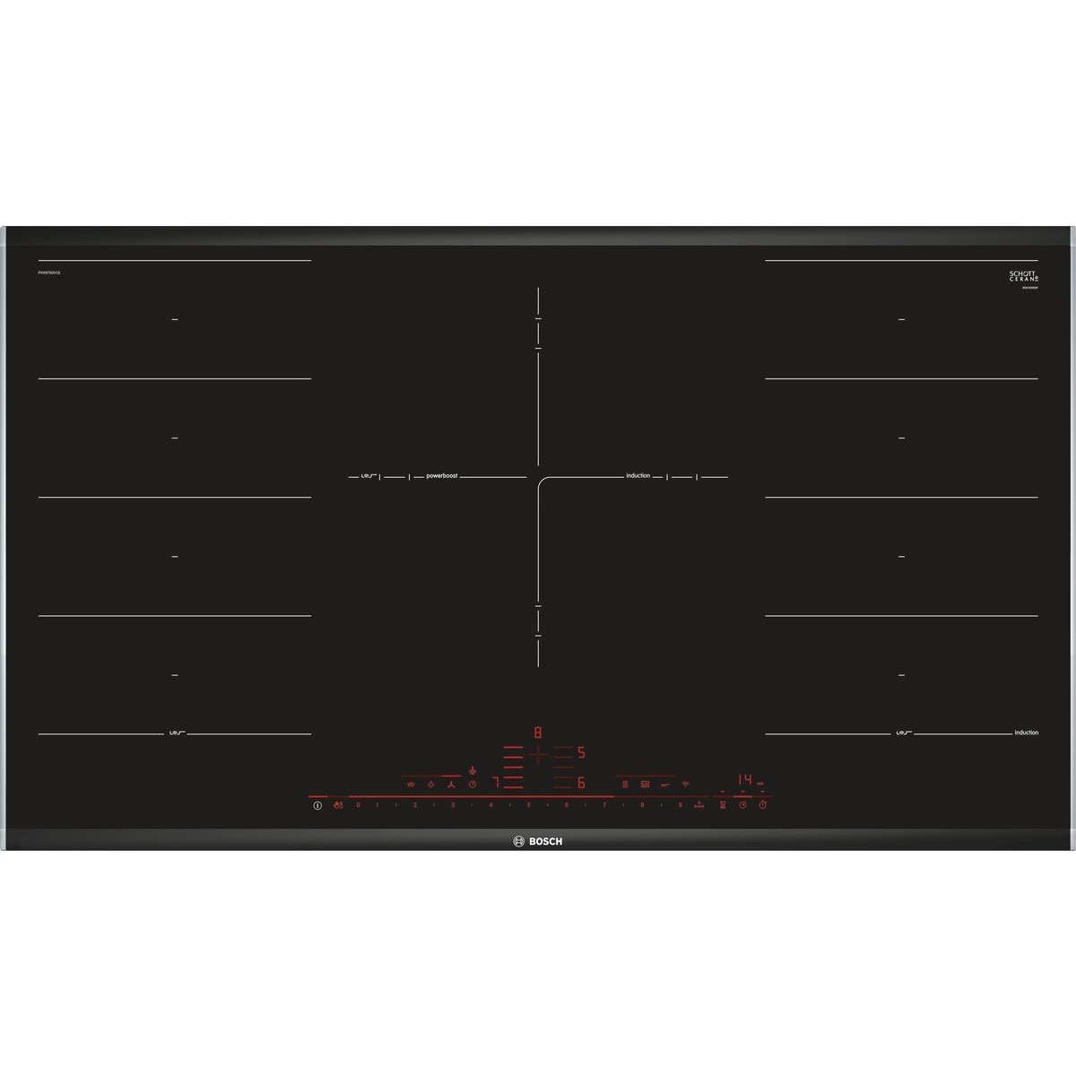 Placa de Indução Bosch Série 8 PXV975DV1E FlexInduction e PerfectFry com 5 Zonas e de 90 cm - Preto Preto-1