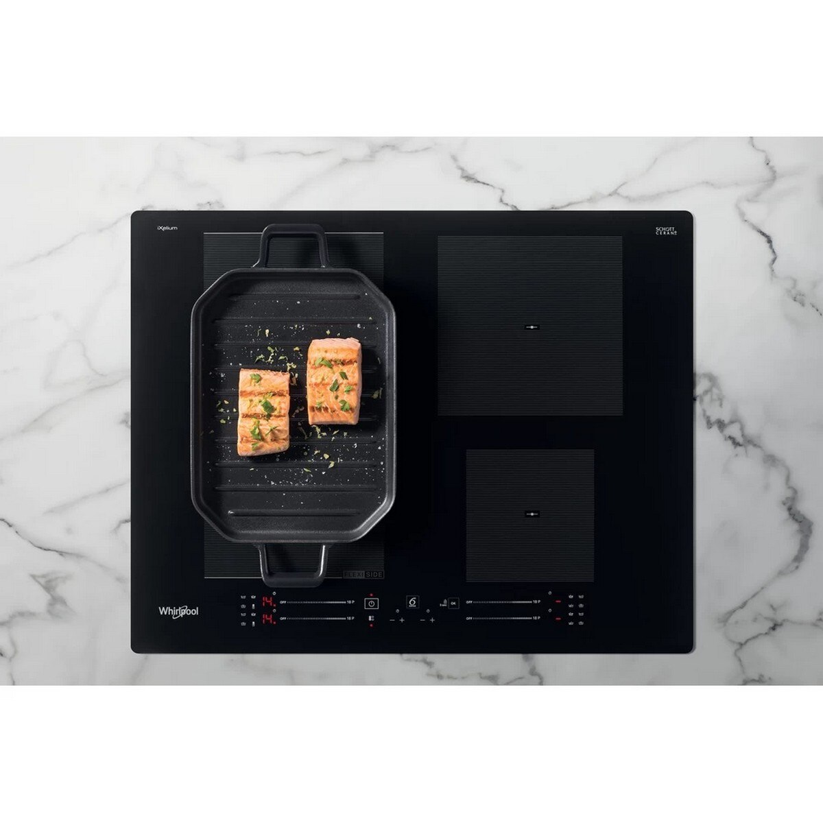 Placa de Indução e Vitrocerâmica Whirlpool FlexiCook WF S9365 BF/IXL de 4 Zonas - Preto Preto-5
