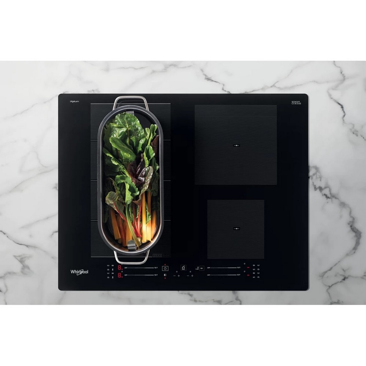 Placa de Indução e Vitrocerâmica Whirlpool FlexiCook WF S9365 BF/IXL de 4 Zonas - Preto Preto-7