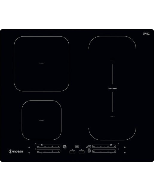 Imagem 0 de Placa de Indução Indesit DualZone IB 65B60 NE de 4 Zonas e de 59 cm - Vidro Cerâmico Preto