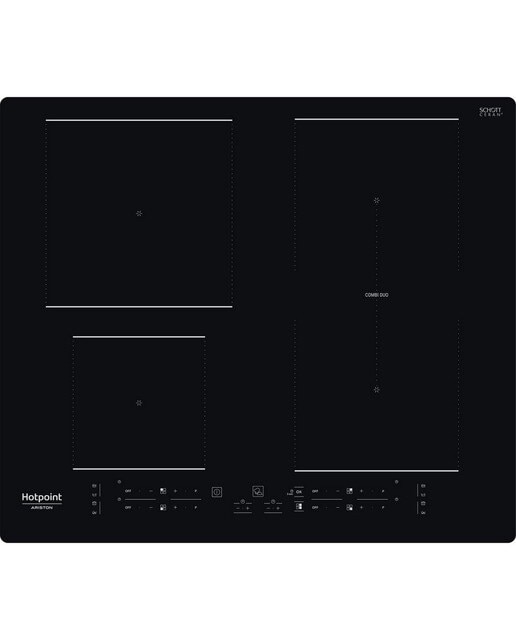 Placa de Indução HotPoint HB 4860B NE com 4 Zonas e de 59 cm - Ceramic Glass Preto Preto-1