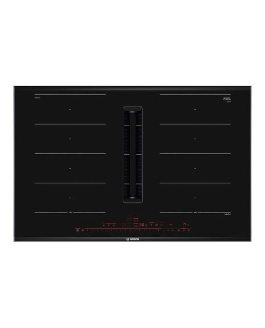 Imagem 0 de Placa de Indução com Exaustor Integrado Bosch PXX875D67E FlexInduction, de 4 Zonas e de 80 cm - Preto