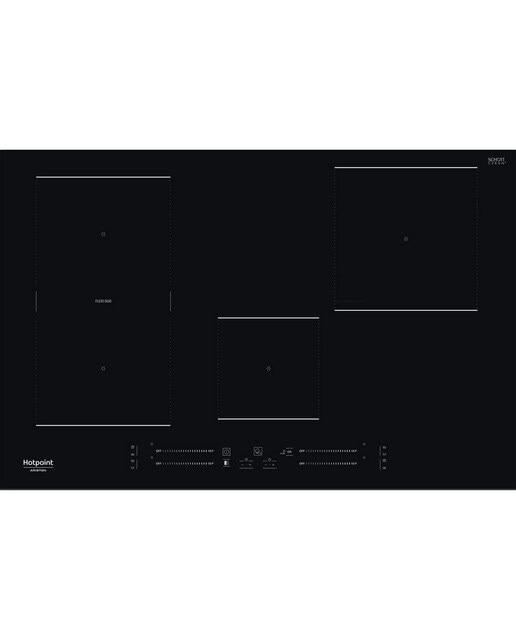 Placa de Indução HotPoint HS 3377C BF de 4 Zonas e de 77 cm - Ceramic Glass Preto Preto-1