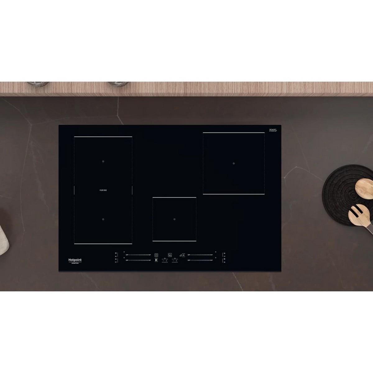 Placa de Indução HotPoint HS 3377C BF de 4 Zonas e de 77 cm - Ceramic Glass Preto Preto-4