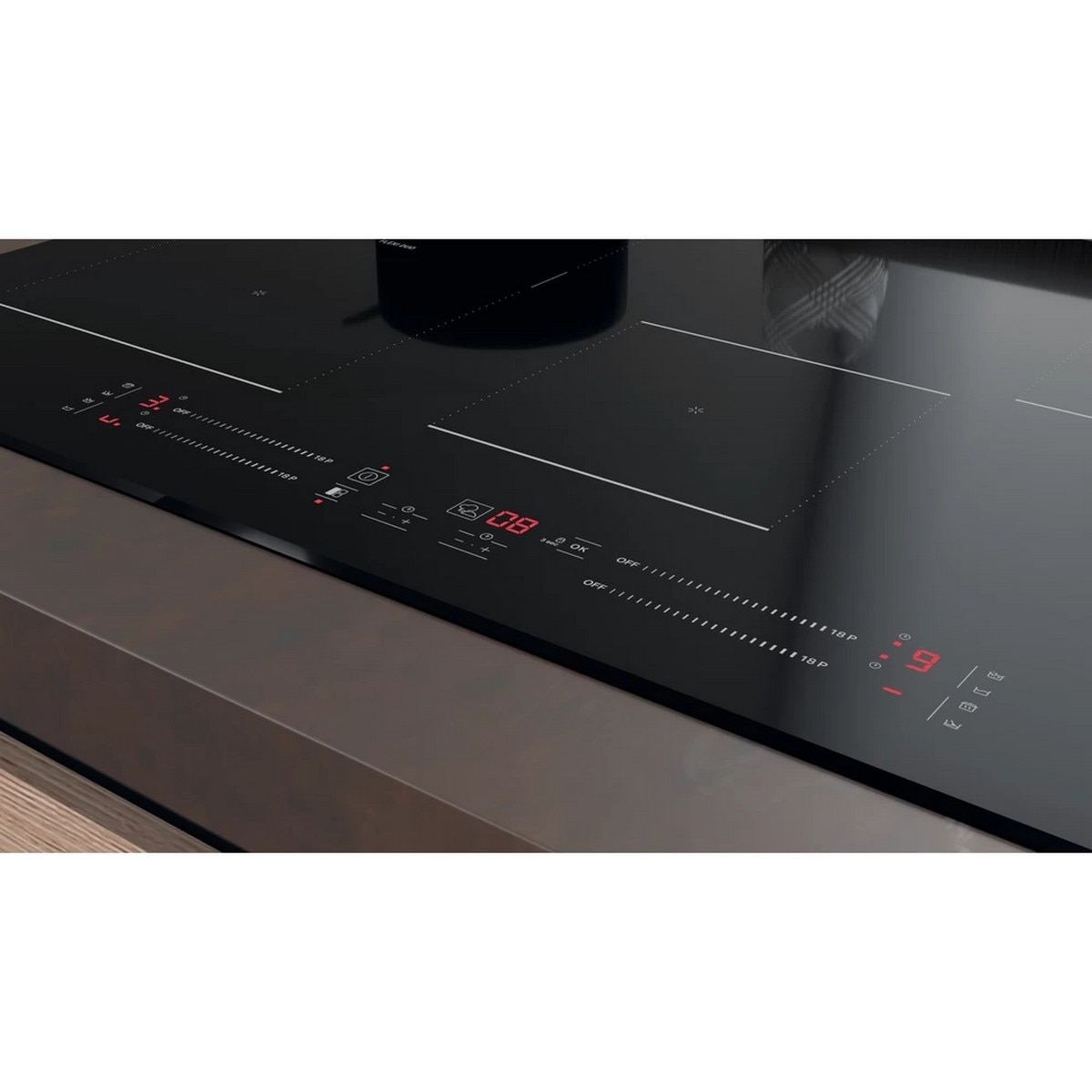 Placa de Indução HotPoint HS 3377C BF de 4 Zonas e de 77 cm - Ceramic Glass Preto Preto-8