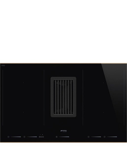 Placa de Indução com Exaustor Integrado Smeg Dolce Stil Novo HOBD682R1 com 4 Zonas e de 80 cm - Vidro Preto Vitrocerâmica Preto-1