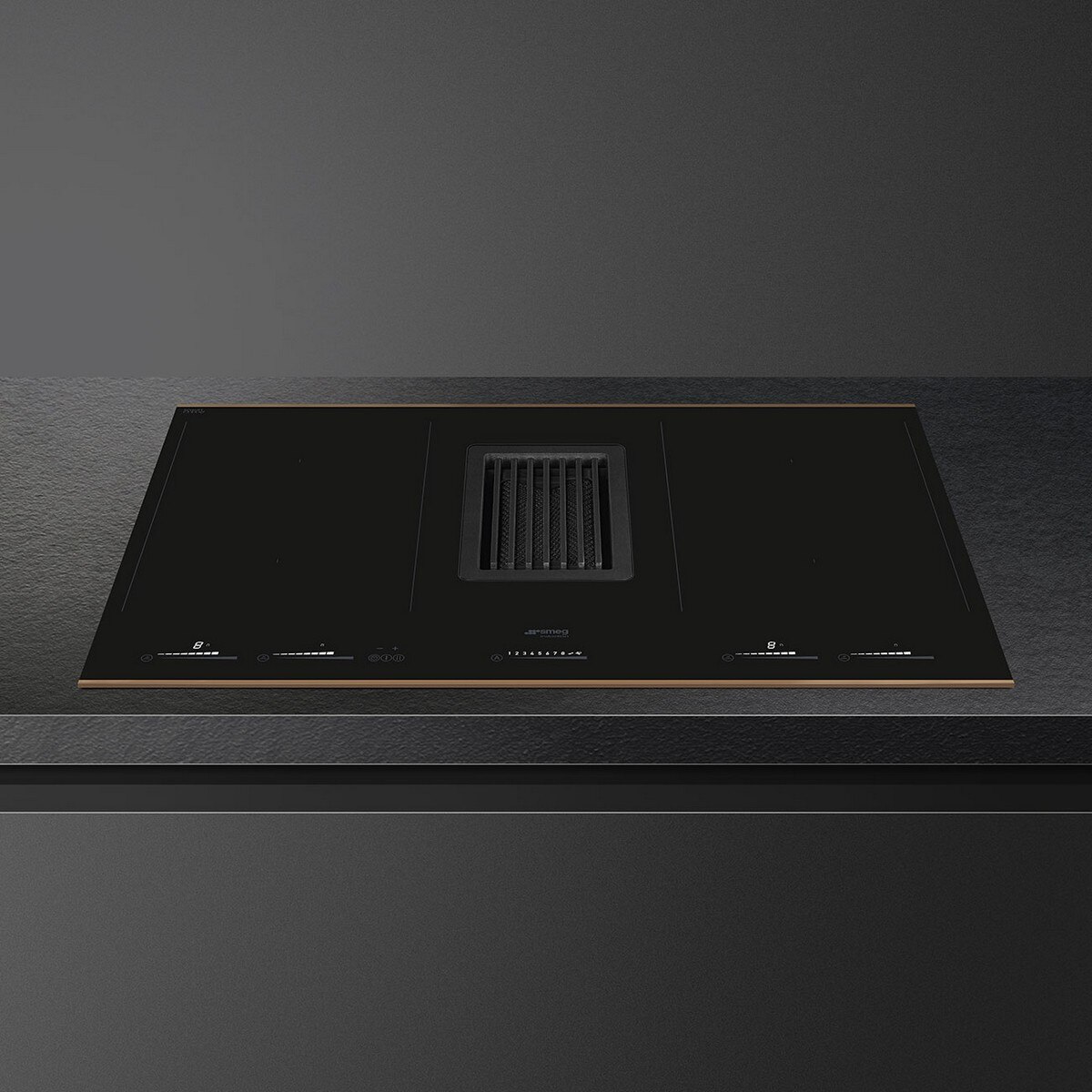 Placa de Indução com Exaustor Integrado Smeg Dolce Stil Novo HOBD682R1 com 4 Zonas e de 80 cm - Vidro Preto Vitrocerâmica Preto-2