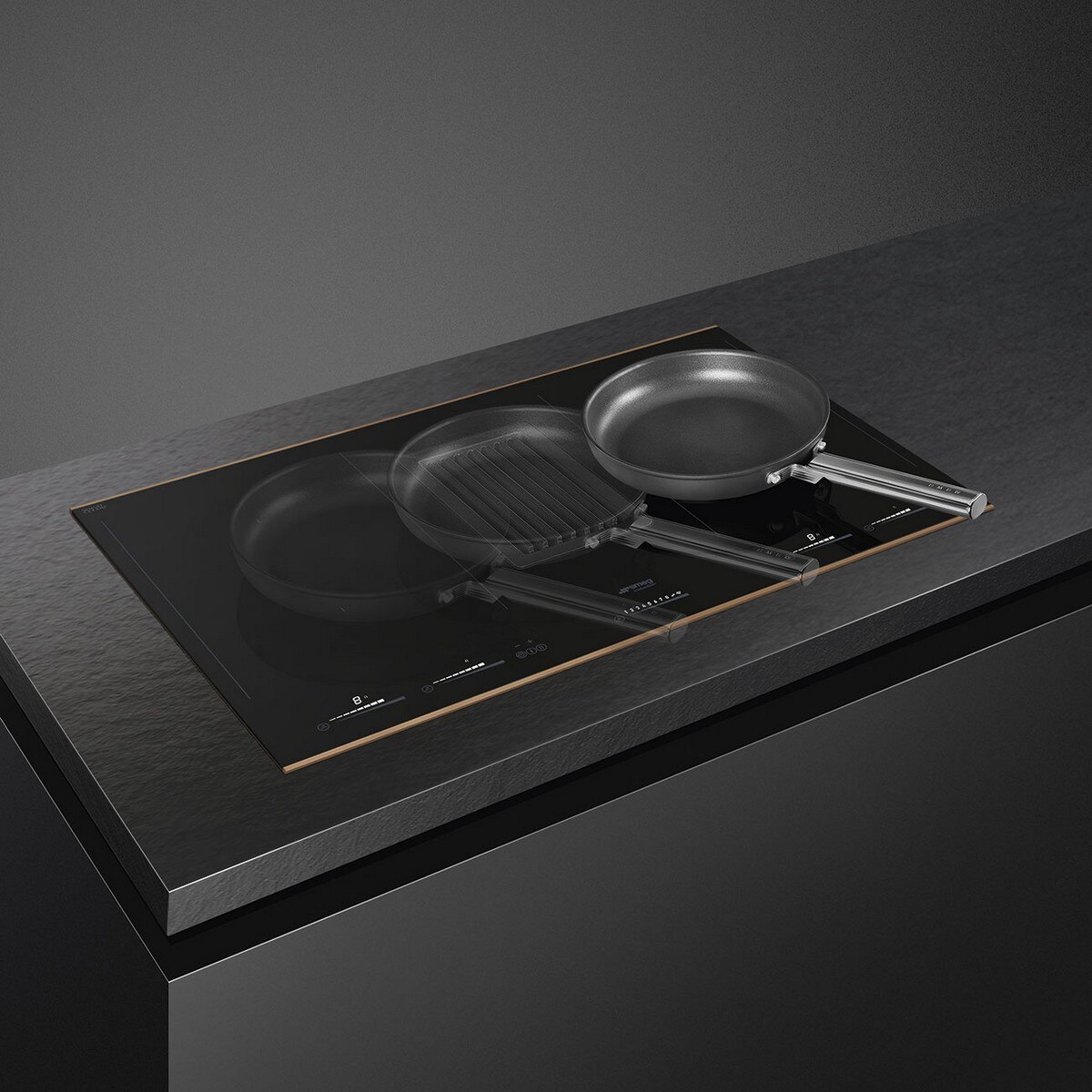 Placa de Indução com Exaustor Integrado Smeg Dolce Stil Novo HOBD682R1 com 4 Zonas e de 80 cm - Vidro Preto Vitrocerâmica Preto-5