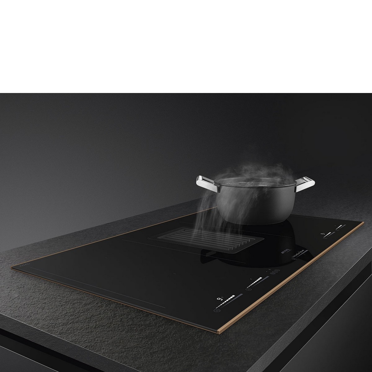 Placa de Indução com Exaustor Integrado Smeg Dolce Stil Novo HOBD682R1 com 4 Zonas e de 80 cm - Vidro Preto Vitrocerâmica Preto-6