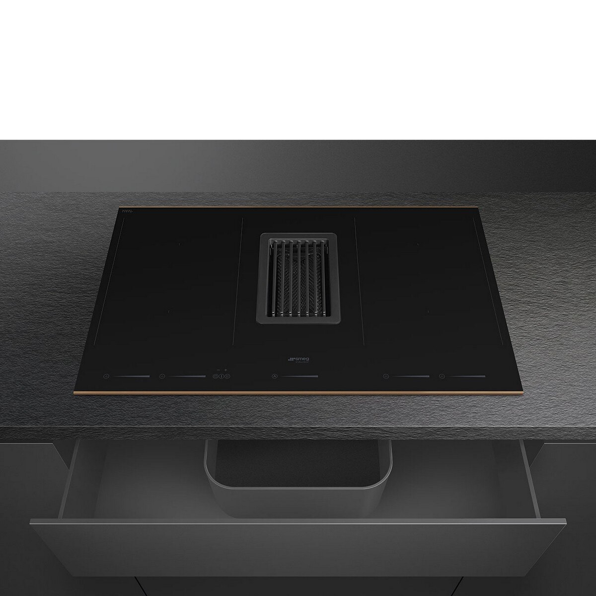 Placa de Indução com Exaustor Integrado Smeg Dolce Stil Novo HOBD682R1 com 4 Zonas e de 80 cm - Vidro Preto Vitrocerâmica Preto-7