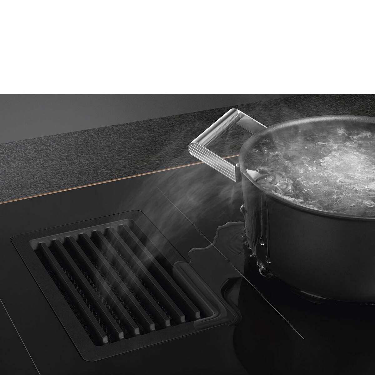 Placa de Indução com Exaustor Integrado Smeg Dolce Stil Novo HOBD682R1 com 4 Zonas e de 80 cm - Vidro Preto Vitrocerâmica Preto-8