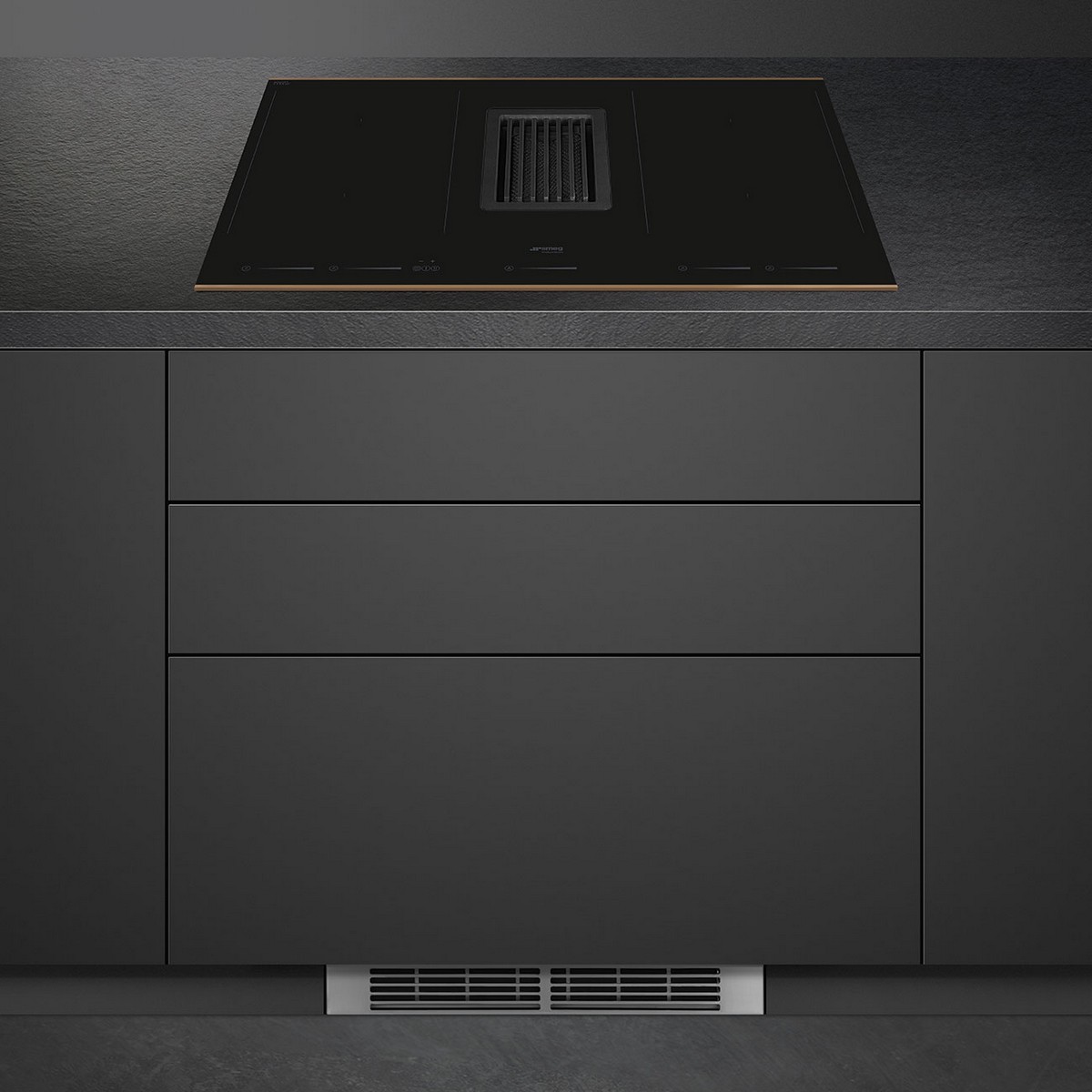 Placa de Indução com Exaustor Integrado Smeg Dolce Stil Novo HOBD682R1 com 4 Zonas e de 80 cm - Vidro Preto Vitrocerâmica Preto-9