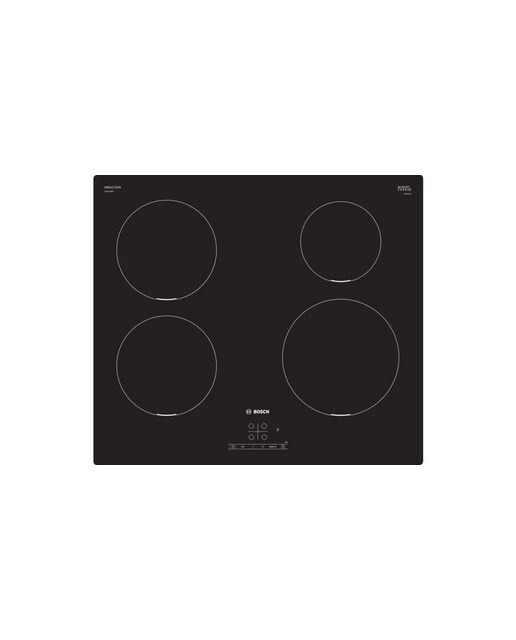 Imagem 0 de Placa de Indução Bosch PIE611BB5E Surface Mount With Frame de 60 cm, 4 Zonas para Cozinhado - Preto