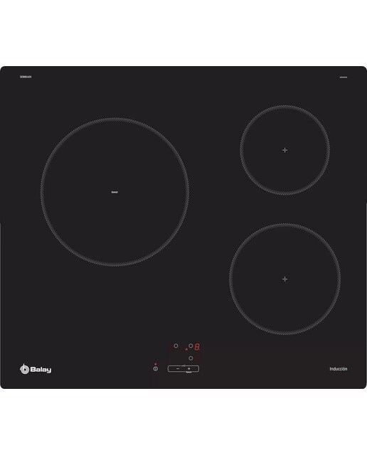 Placa de Indução Balay 3EB864EN com 3 Zonas de 60 cm - Vitrocerâmica Preto Preto-1