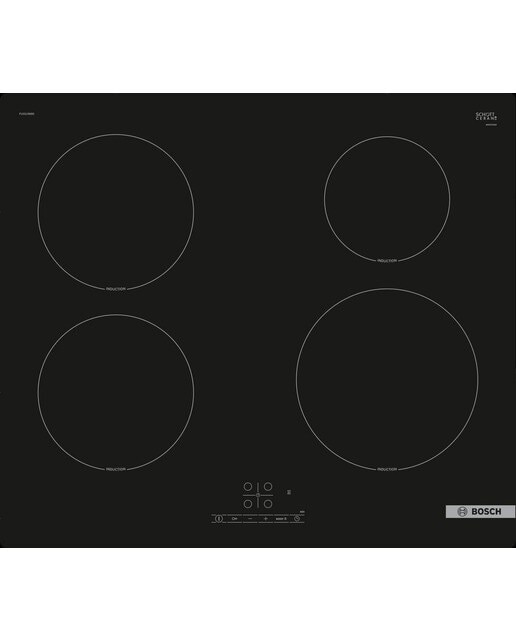 Placa de Indução Bosch Série 4 PUE61RBB5E com 4 Zonas e de 60 cm - Preto Preto-1
