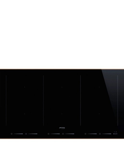 Placa de Indução Smeg Dolce Stil Novo SIM6964R Multizona de 6 Zonas e de 90 cm - Preto e Perfis Cobre Preto-1