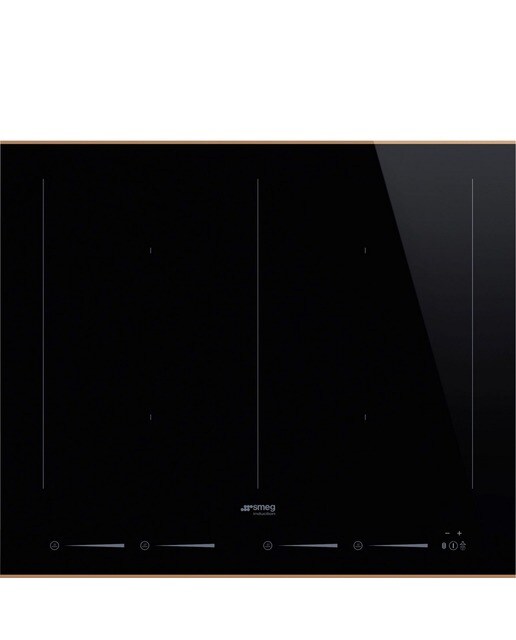 Placa de Indução Smeg Dolce Stil Novo SIM6644R MultiZona de 4 Zonas e de 60 cm - Preto e Perfis Cobre Preto-1