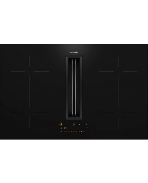 Placa de Indução com Exaustor Integrado Miele KMDA 7473 FL-U Silence de 4 Zonas e de 80 cm - Preto Aço inoxidável-1