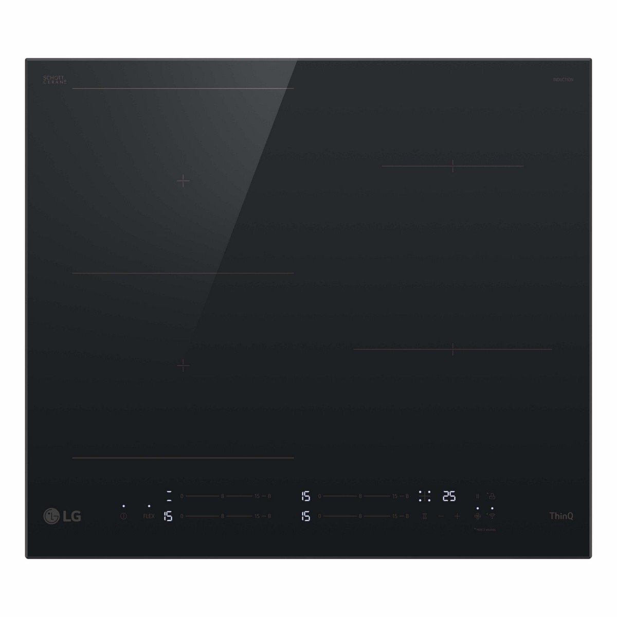 Placa de Indução LG CBIZ2435B Zona Flex + 2 Zonas e de 59 cm - Preto Preto-3