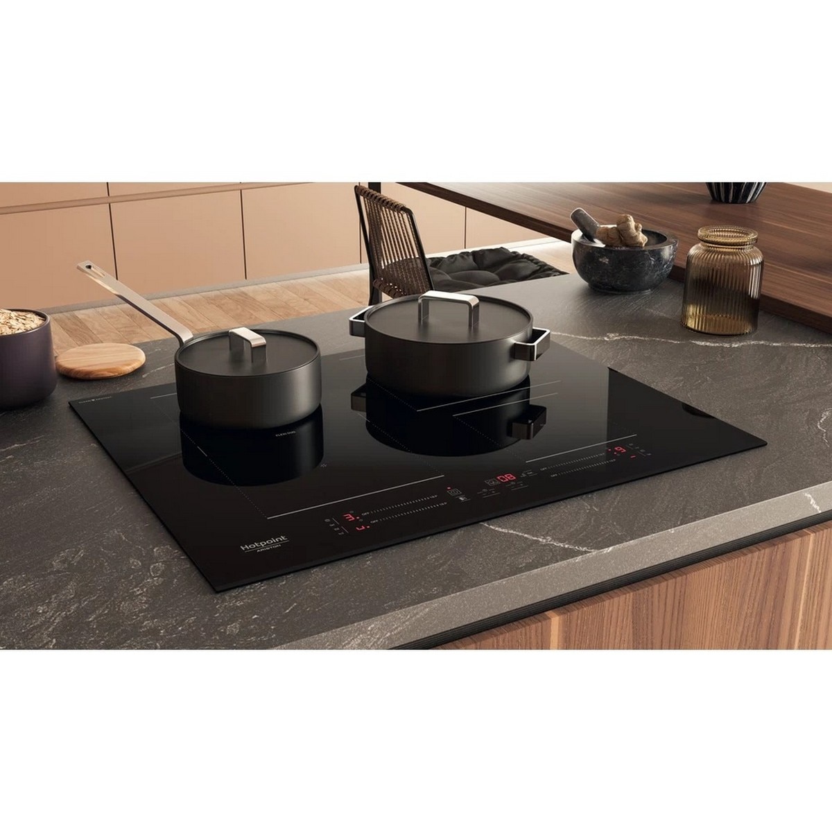 Placa de Indução Hotpoint Encastrável HS 1865C CPBF de 4 Zonas e 65 cm - Vidro Preto Preto-4