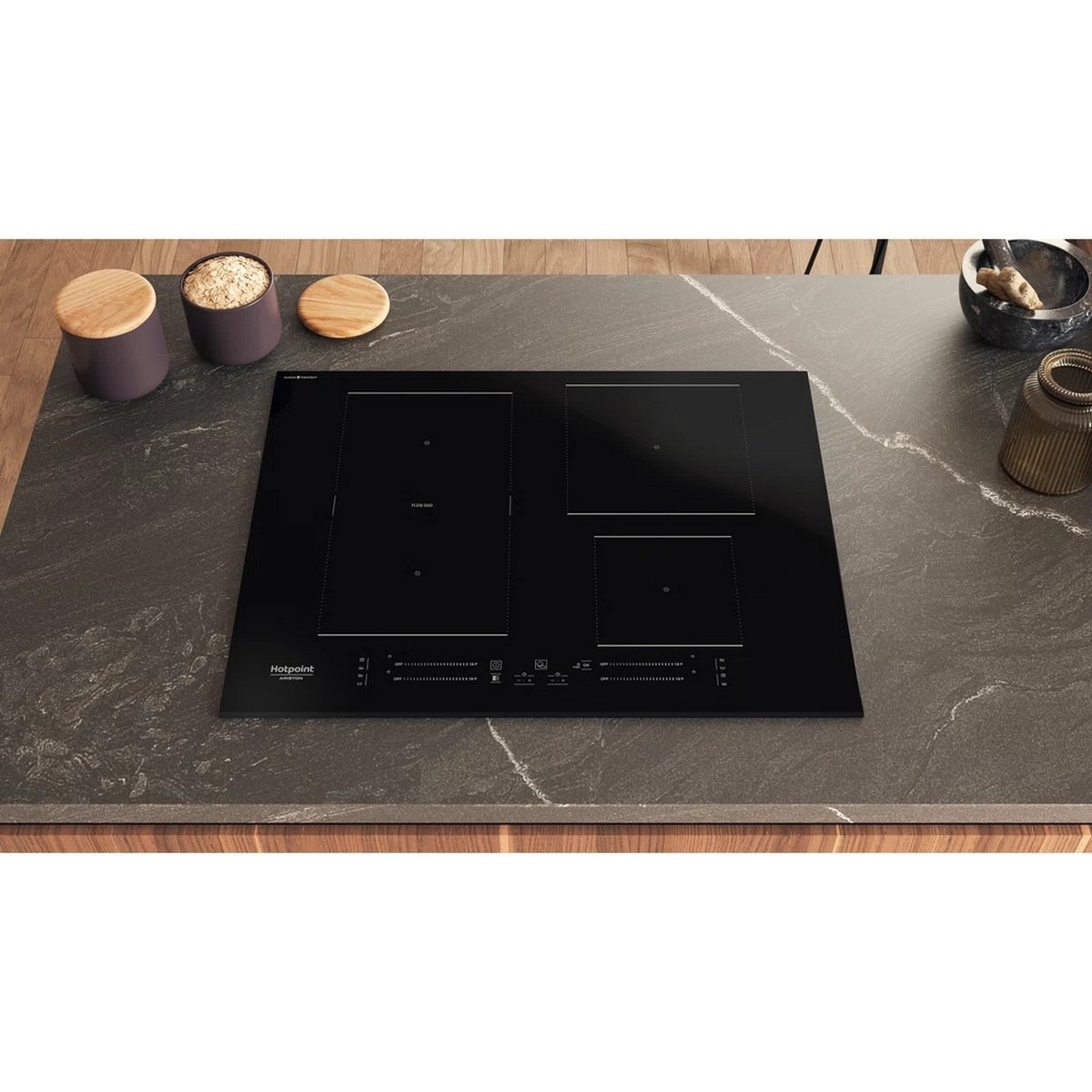 Placa de Indução Hotpoint Encastrável HS 1865C CPBF de 4 Zonas e 65 cm - Vidro Preto Preto-5