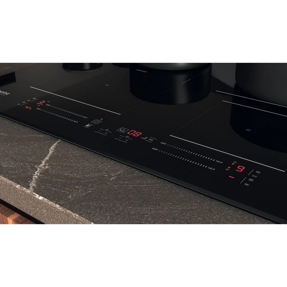 Placa de Indução Hotpoint Encastrável HS 1865C CPBF de 4 Zonas e 65 cm - Vidro Preto Preto-6
