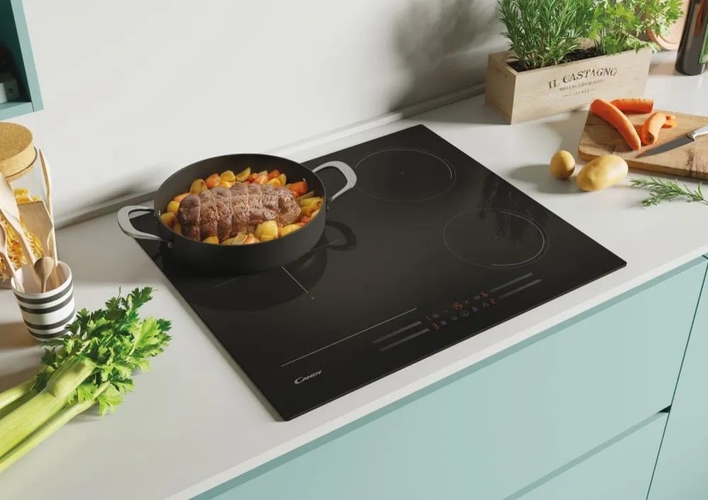 Placa de Indução Candy Moderna CTP644MCBB Vitrocerâmica de 4 Zonas e de 59 cm - Preto Preto-5