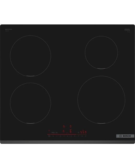 Placa de Indução Bosch Serie 6 PIE631HB1E de 4 Zonas e de 60 cm - Preto Preto-1