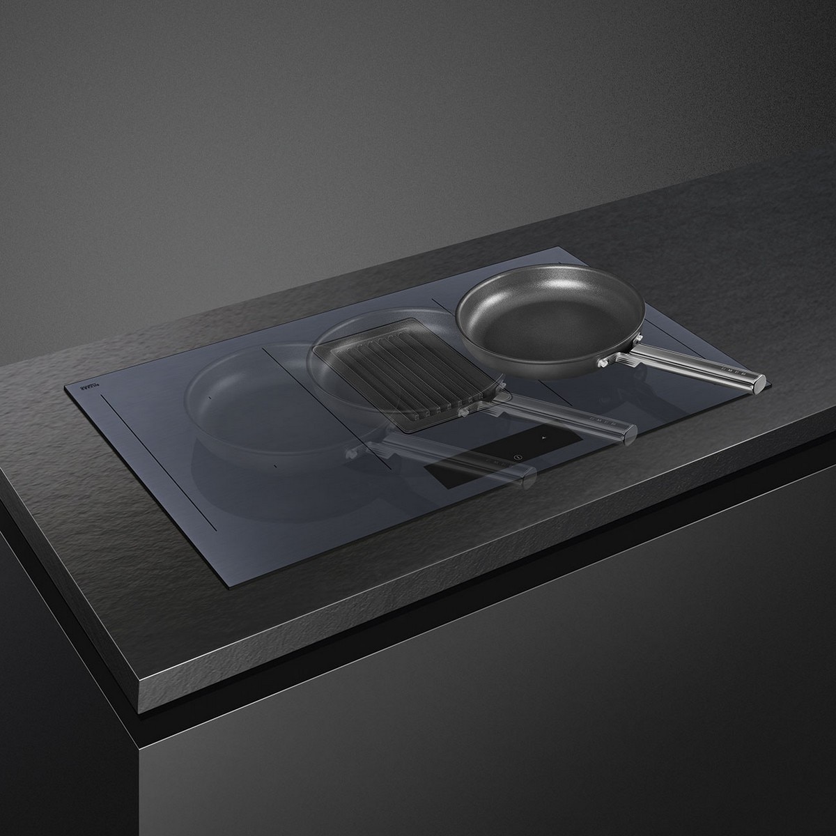Placa de Indução com Exaustor Integrado Smeg Linea HOBD182DG de 4 Zonas e de 83 cm - Neptune Grey Cinzento-3