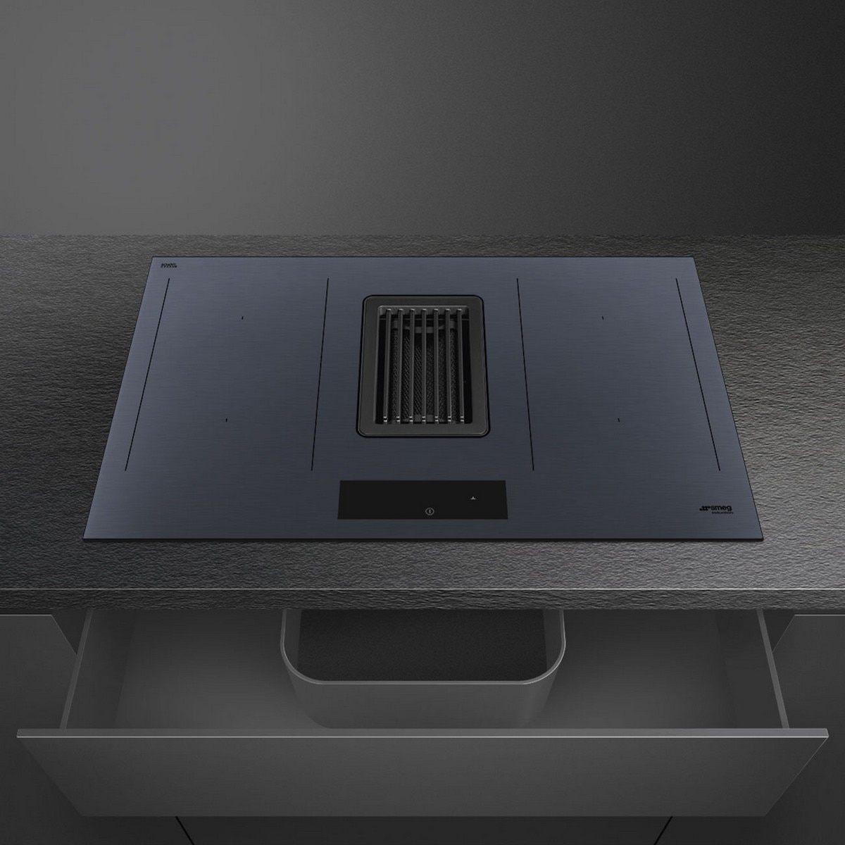 Placa de Indução com Exaustor Integrado Smeg Linea HOBD182DG de 4 Zonas e de 83 cm - Neptune Grey Cinzento-5