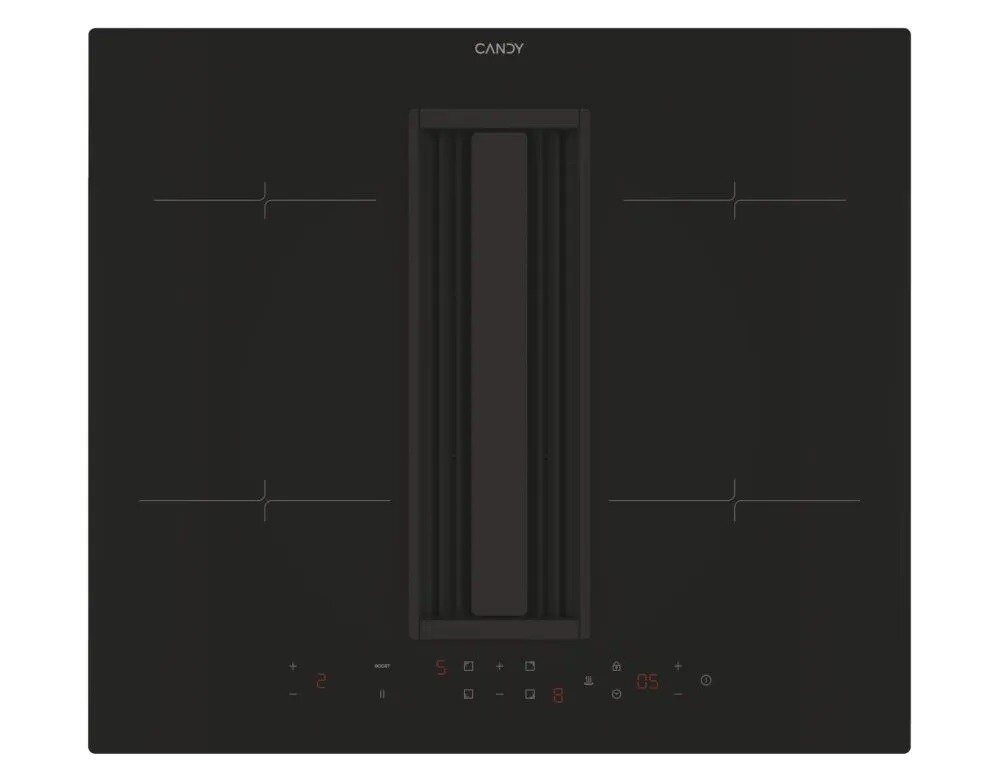 Placa de Indução com Exaustor Integrado Candy CIH6I4CF de 4 Zonas e de 59 cm - Preto Preto-2