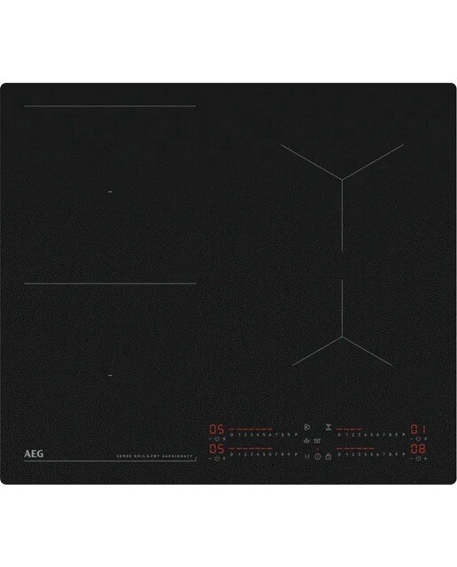 Imagem 0 de Placa de Indução AEG TI64IB30IZ Tecnologia SenseBoil e SenseFry, de 4 Zonas Saphirmatt e 60 cm - Preto Mate