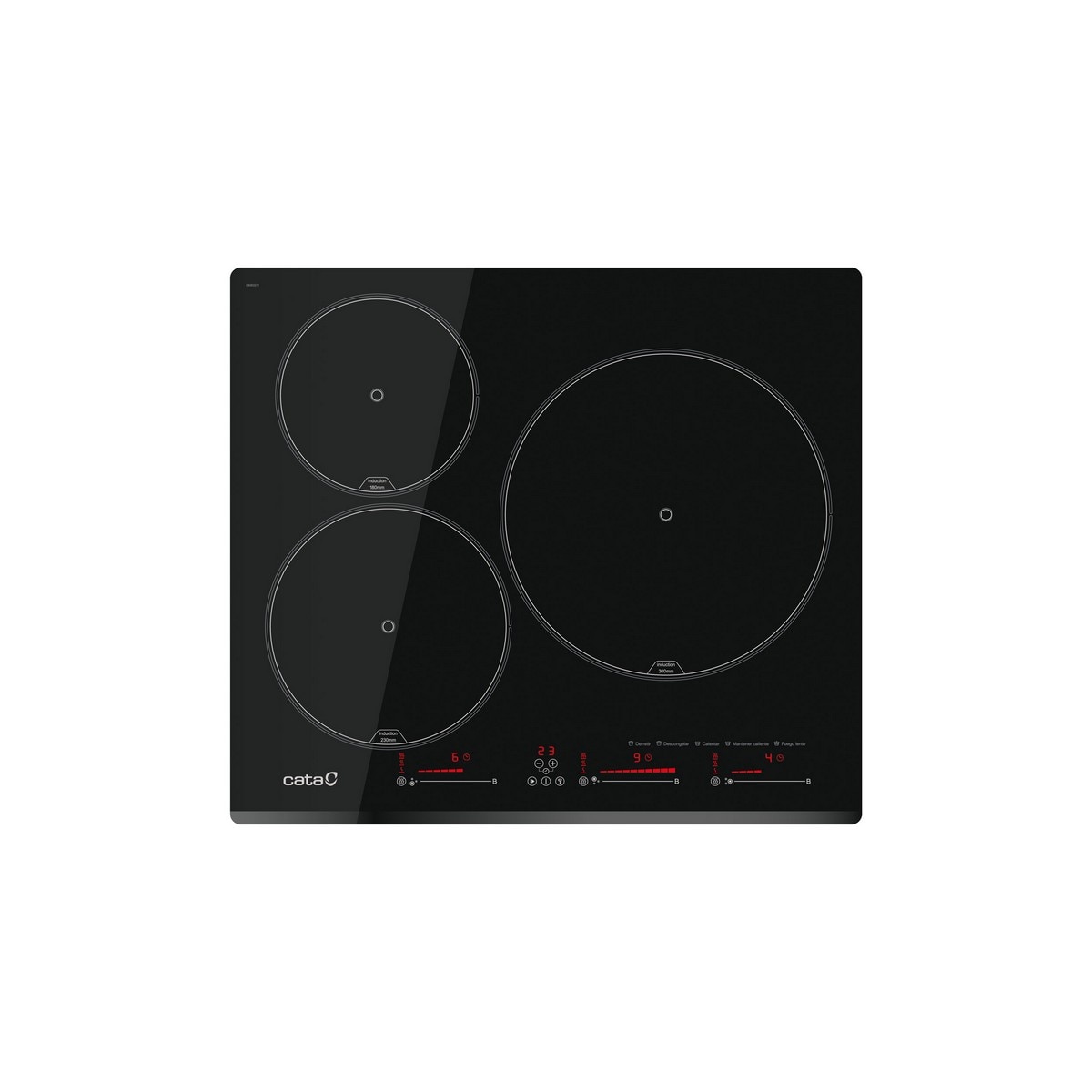 Placa de Indução Cata INSB 6003E2 BK com 3 Zonas Preto-1