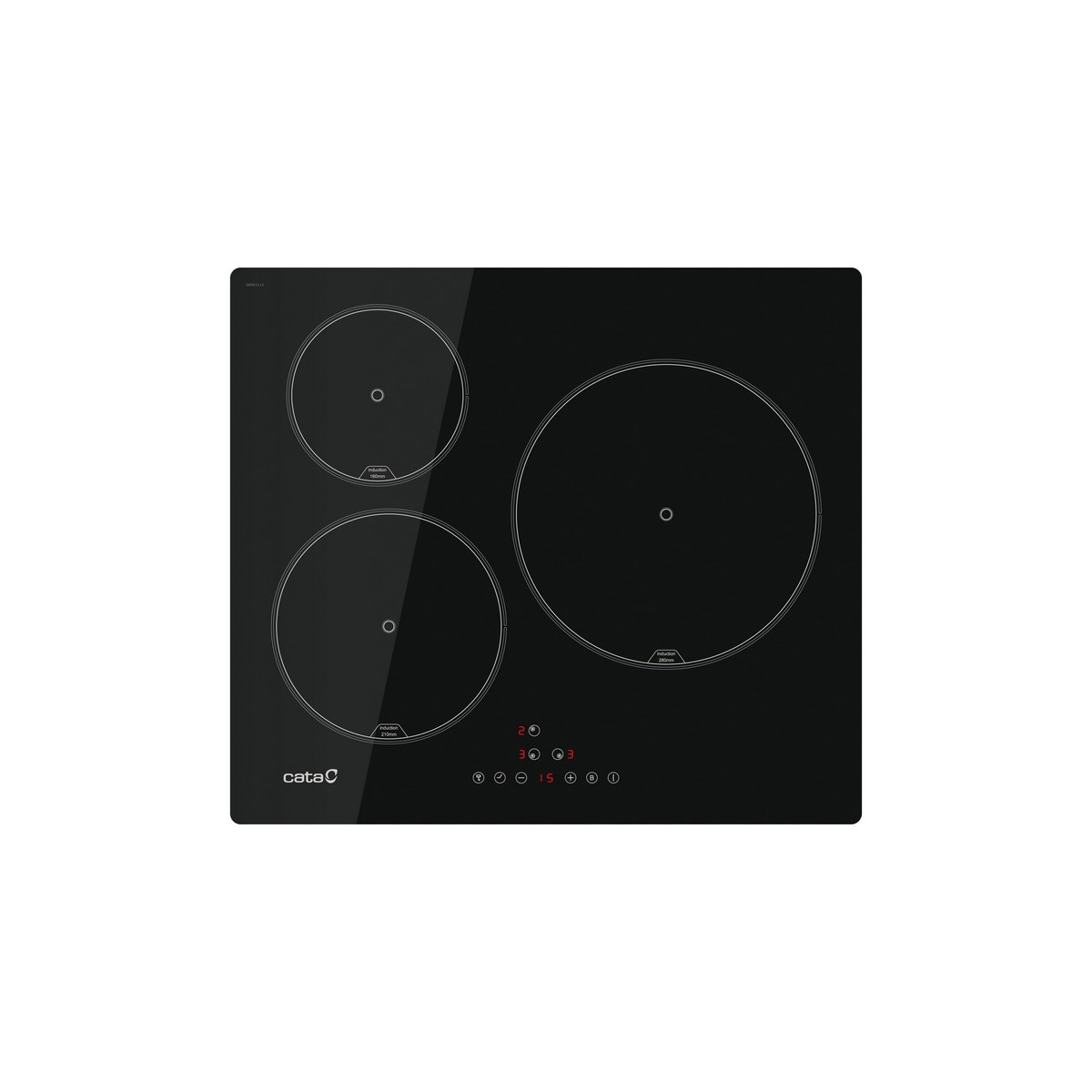 Placa de Indução Cata IB 6303E2 BK com 3 Zonas Preto-1