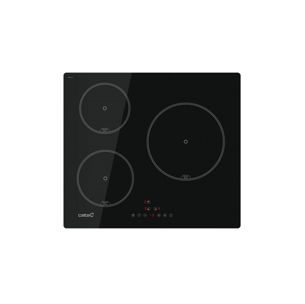 Placa de Indução Cata IB 6403E2 BK com 3 Zonas Preto-1