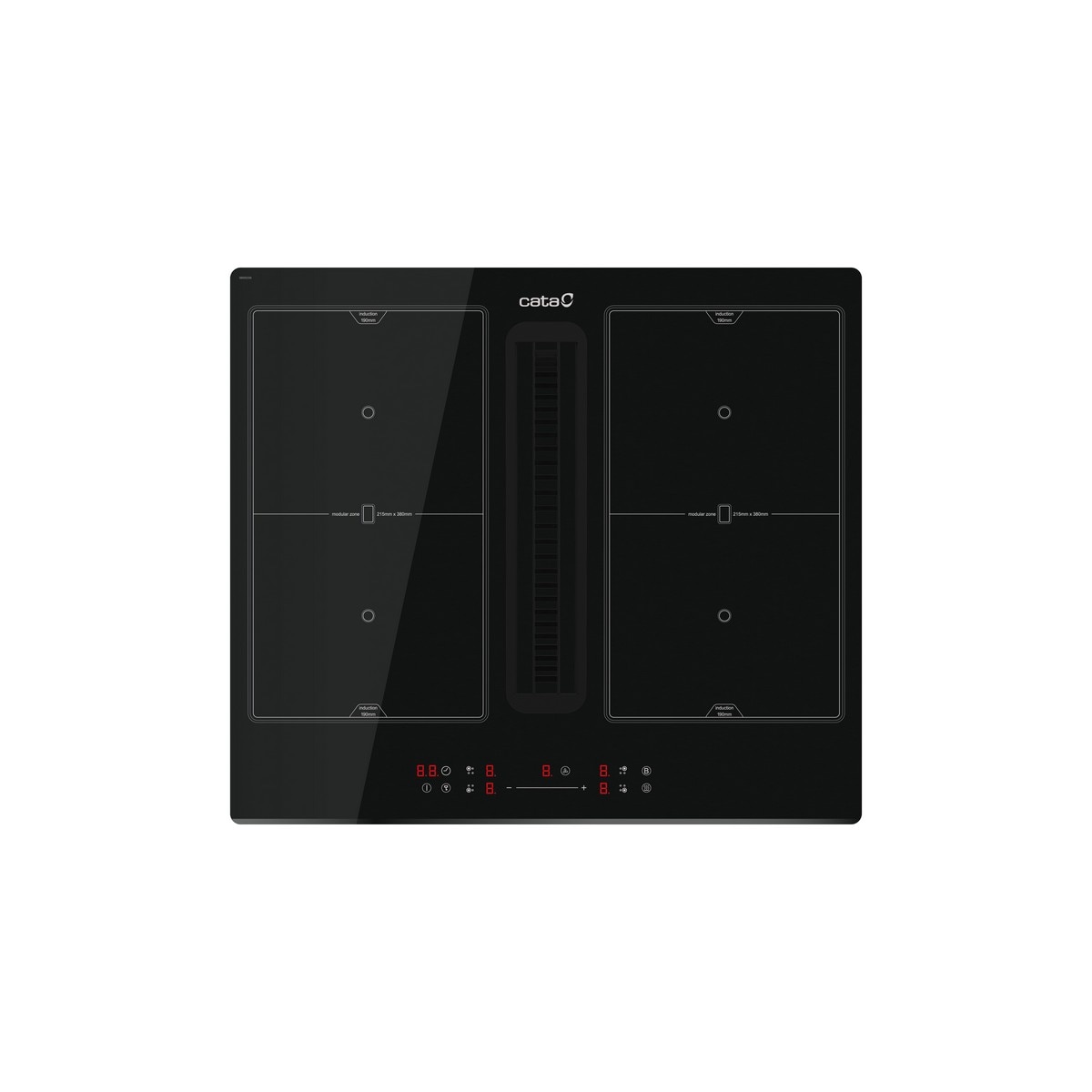 Placa de Indução com Exaustor Integrado Cata IAS-6024 BK de 9 Velocidades Preto-1