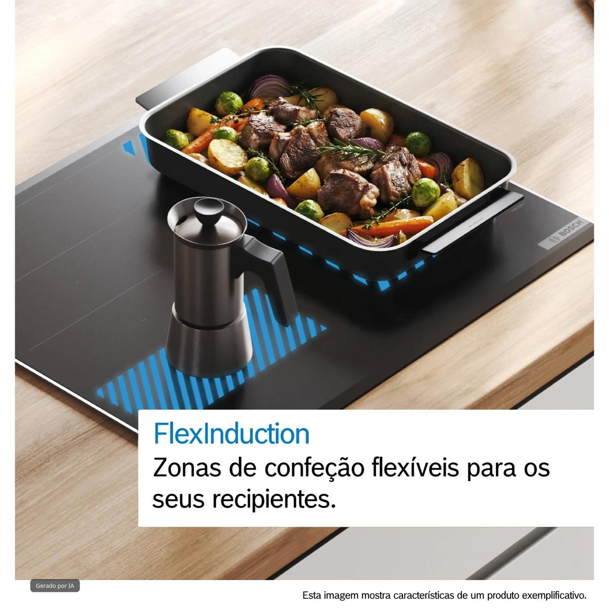 Placa de Indução com Exaustor Integrado Bosch Serie 6 PXJ81AH21E FlexInduction, com 3 Zonas e de 80 cm - Preto Mate Preto mate-2